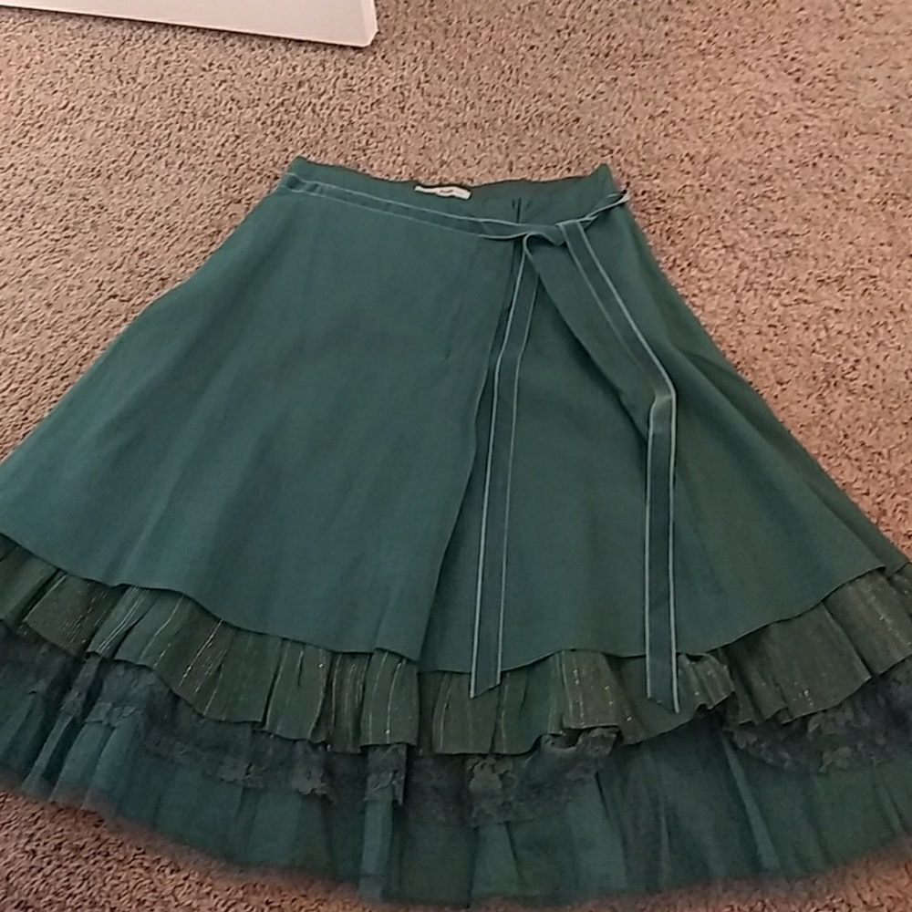 Free People turquoise layered skirt